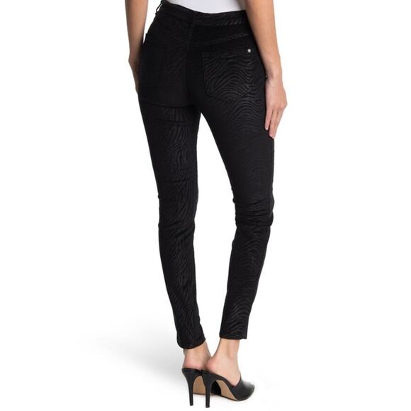 Ted Baker Black Zebra Corduroy Skinny Jeans NWT Size 28 - Picture 2 of 6